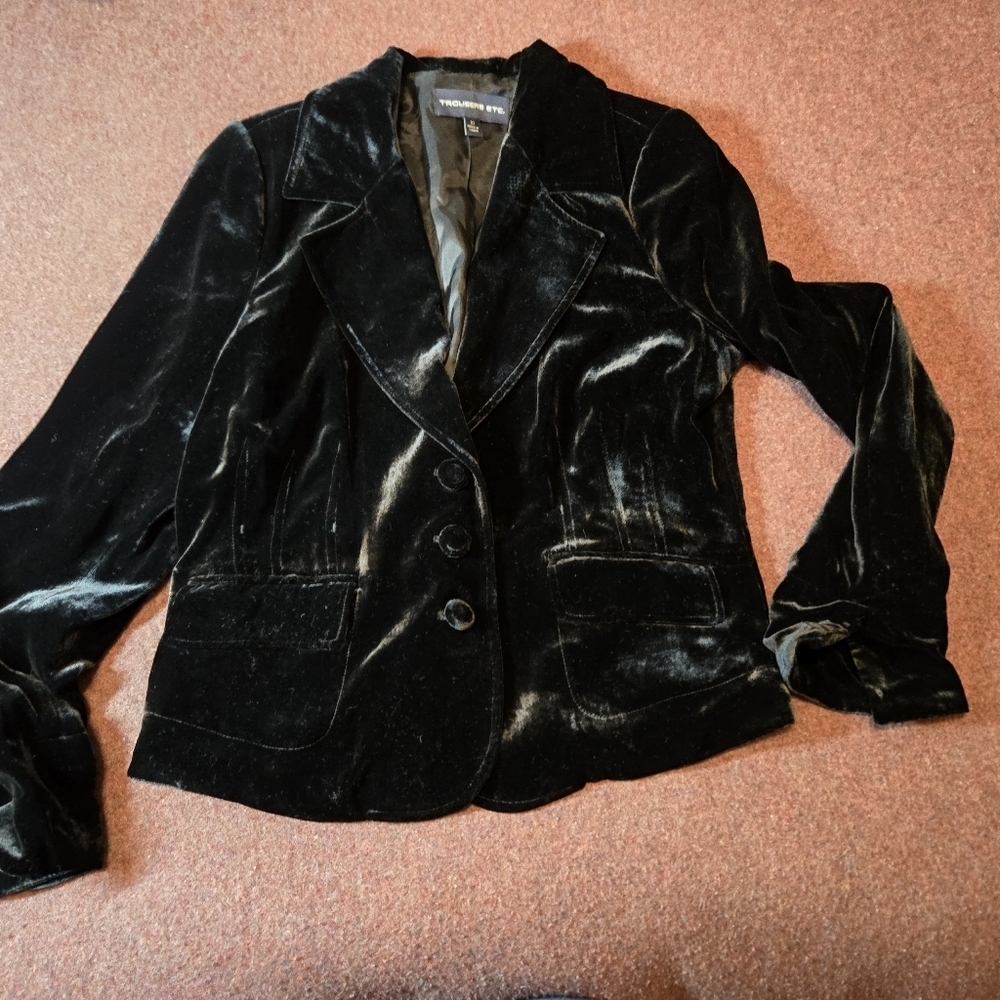 Trousers Etc Black Velvet Jacket In Women's Size 10